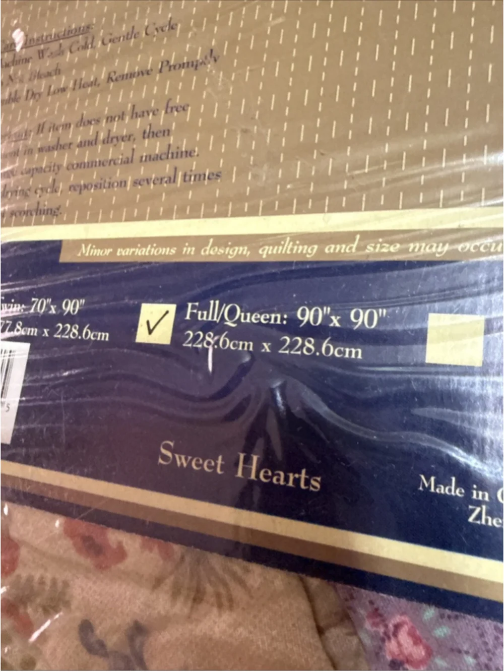 Heritage Collection Full Size Quilt 76” x 86” Kensington NOS 1992 Oversized Fit